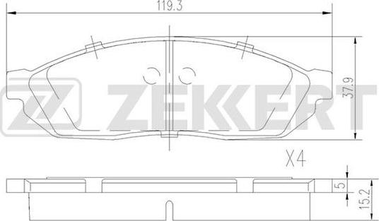 Zekkert BS-1770 - Bremžu uzliku kompl., Disku bremzes www.autospares.lv