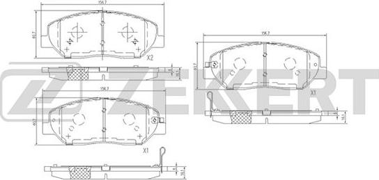 Zekkert BS-1777 - Bremžu uzliku kompl., Disku bremzes autospares.lv