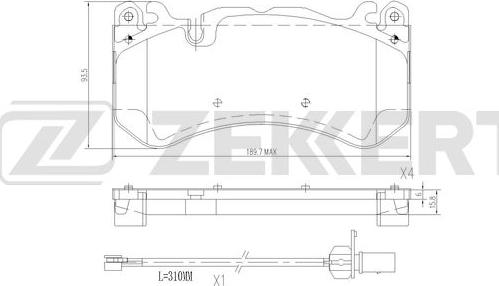 Zekkert BS-3042 - Bremžu uzliku kompl., Disku bremzes www.autospares.lv