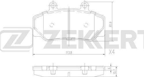 Zekkert BS-3004 - Тормозные колодки, дисковые, комплект www.autospares.lv