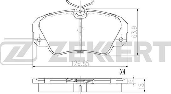 Zekkert BS-3001 - Brake Pad Set, disc brake www.autospares.lv