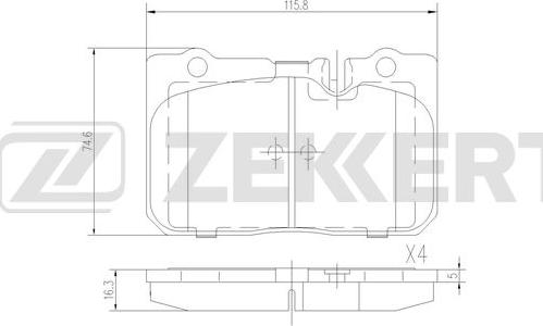 Zekkert BS-3035 - Тормозные колодки, дисковые, комплект www.autospares.lv