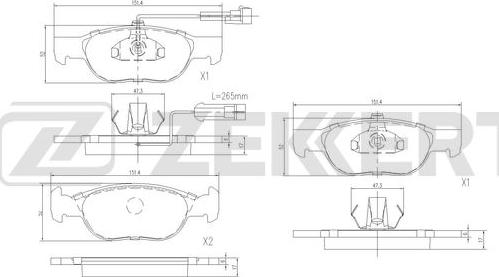 Zekkert BS-3033 - Тормозные колодки, дисковые, комплект www.autospares.lv