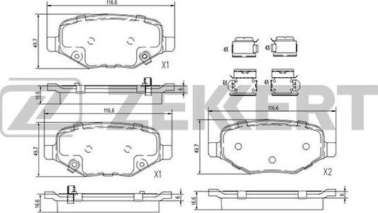 Zekkert BS-3023 - Bremžu uzliku kompl., Disku bremzes autospares.lv