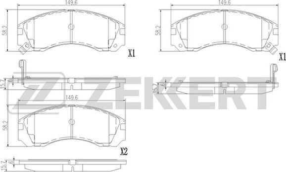 Zekkert BS-3022 - Bremžu uzliku kompl., Disku bremzes www.autospares.lv