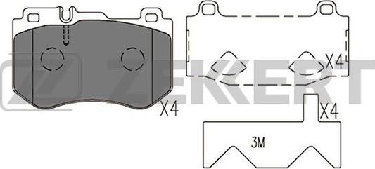 Zekkert BS-2959 - Bremžu uzliku kompl., Disku bremzes www.autospares.lv