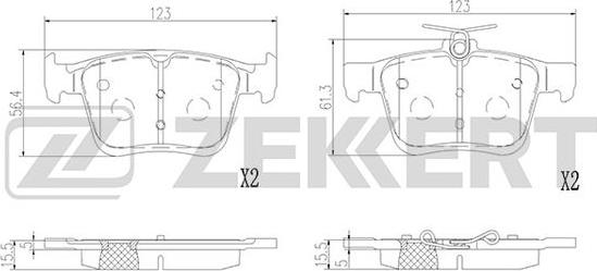 Zekkert BS-2952 - Bremžu uzliku kompl., Disku bremzes www.autospares.lv