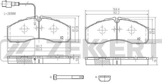 Zekkert BS-2966 - Brake Pad Set, disc brake www.autospares.lv