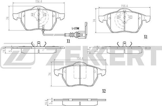 Zekkert BS-2902 - Тормозные колодки, дисковые, комплект www.autospares.lv