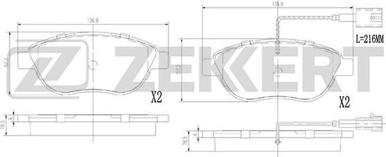 Zekkert BS-2919 - Тормозные колодки, дисковые, комплект www.autospares.lv