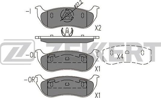 Zekkert BS-2981 - Тормозные колодки, дисковые, комплект www.autospares.lv