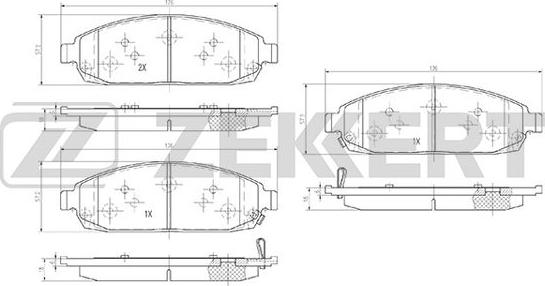 Zekkert BS2982 - Bremžu uzliku kompl., Disku bremzes autospares.lv