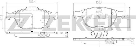 Zekkert BS-2924 - Тормозные колодки, дисковые, комплект www.autospares.lv