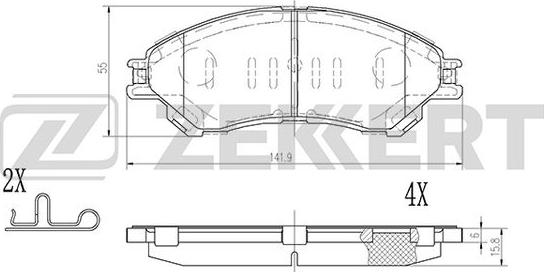 Zekkert BS-2974 - Brake Pad Set, disc brake www.autospares.lv