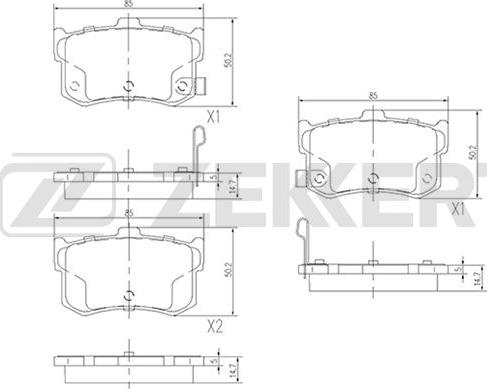 Zekkert BS-2441 - Bremžu uzliku kompl., Disku bremzes autospares.lv