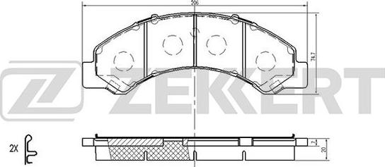 Zekkert BS-2454 - Bremžu uzliku kompl., Disku bremzes www.autospares.lv