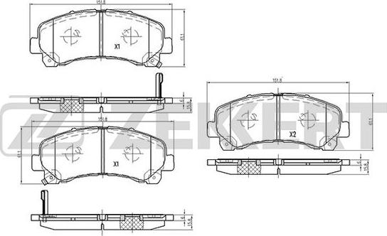 Zekkert BS-2455 - Bremžu uzliku kompl., Disku bremzes www.autospares.lv