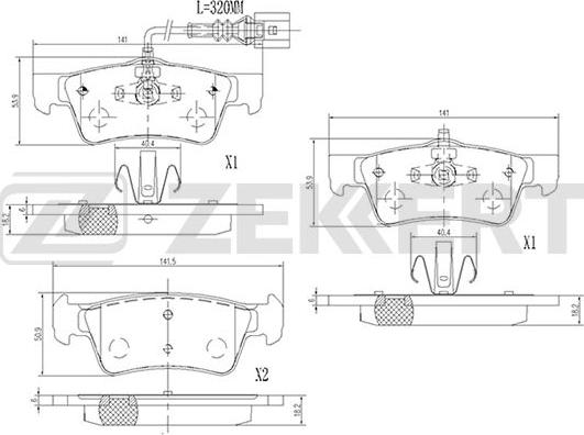 Zekkert BS-2450 - Brake Pad Set, disc brake www.autospares.lv