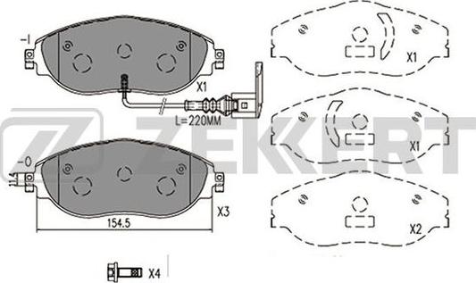 Zekkert BS-2457 - Bremžu uzliku kompl., Disku bremzes autospares.lv