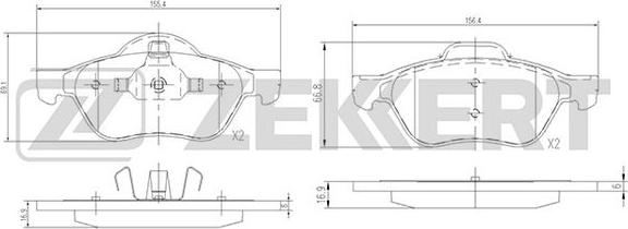 Zekkert BS-2488 - Bremžu uzliku kompl., Disku bremzes autospares.lv