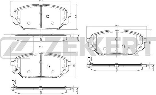 Zekkert BS-2438 - Bremžu uzliku kompl., Disku bremzes www.autospares.lv