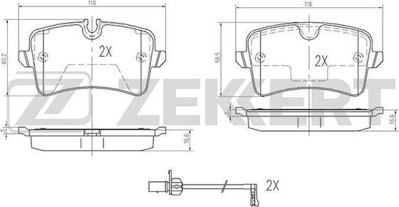 Zekkert BS-2426 - Тормозные колодки, дисковые, комплект www.autospares.lv