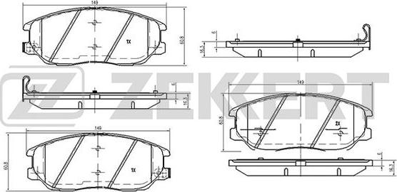 Zekkert BS-2422 - Bremžu uzliku kompl., Disku bremzes autospares.lv