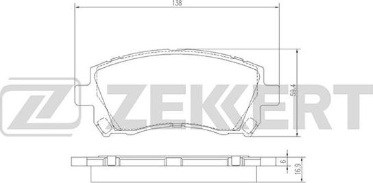 Zekkert BS-2580 - Bremžu uzliku kompl., Disku bremzes www.autospares.lv