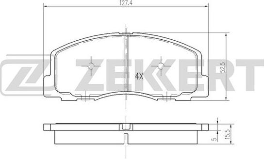 Zekkert BS-2534 - Bremžu uzliku kompl., Disku bremzes www.autospares.lv