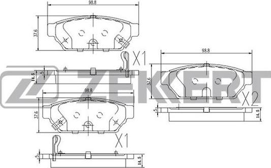 Zekkert BS-2535 - Bremžu uzliku kompl., Disku bremzes www.autospares.lv