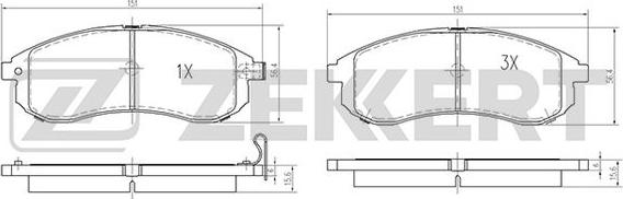 Zekkert BS-2536 - Bremžu uzliku kompl., Disku bremzes autospares.lv