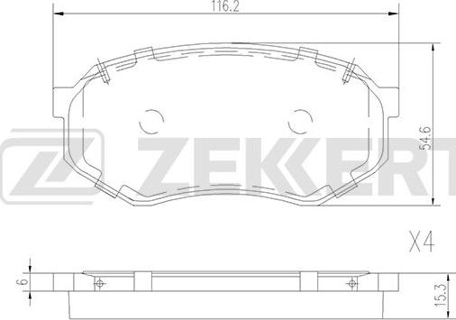 Zekkert BS-2528 - Bremžu uzliku kompl., Disku bremzes autospares.lv