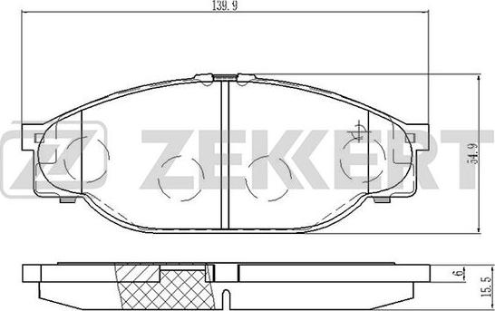 Zekkert BS-2090 - Bremžu uzliku kompl., Disku bremzes www.autospares.lv