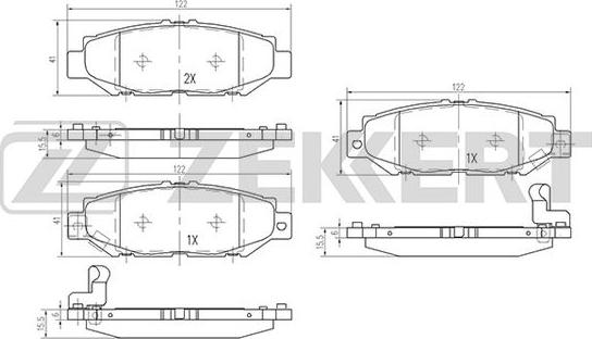 Zekkert BS-2097 - Brake Pad Set, disc brake www.autospares.lv