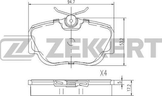 Zekkert BS-2069 - Bremžu uzliku kompl., Disku bremzes autospares.lv