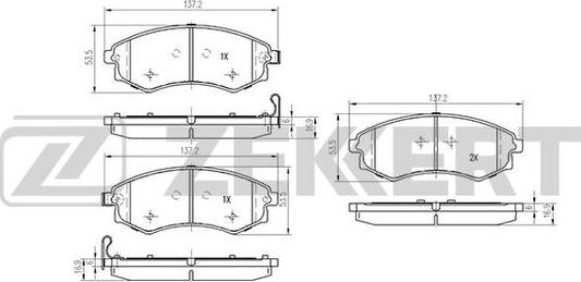 Zekkert BS-2067 - Bremžu uzliku kompl., Disku bremzes www.autospares.lv