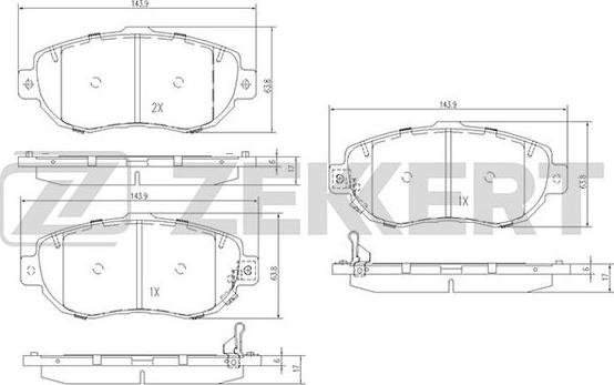 Zekkert BS-2086 - Тормозные колодки, дисковые, комплект www.autospares.lv