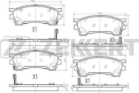 Zekkert BS-2036 - Brake Pad Set, disc brake www.autospares.lv