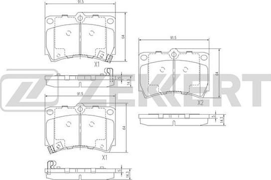 Zekkert BS-2030 - Bremžu uzliku kompl., Disku bremzes autospares.lv