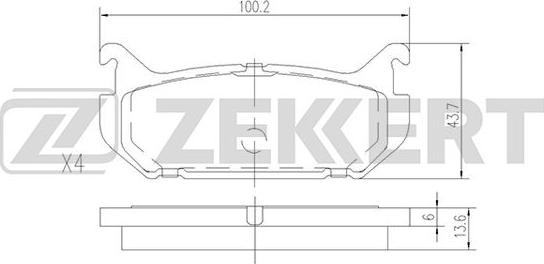 Zekkert BS-2037 - Bremžu uzliku kompl., Disku bremzes www.autospares.lv