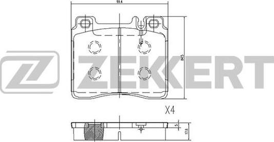 Zekkert BS-2071 - Bremžu uzliku kompl., Disku bremzes autospares.lv