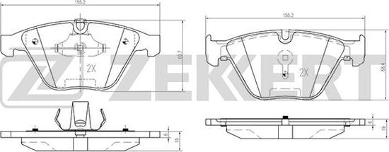 Zekkert BS-2142 - Bremžu uzliku kompl., Disku bremzes autospares.lv