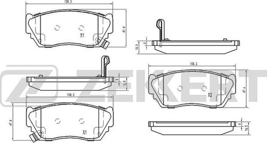 Zekkert BS-2151 - Brake Pad Set, disc brake www.autospares.lv