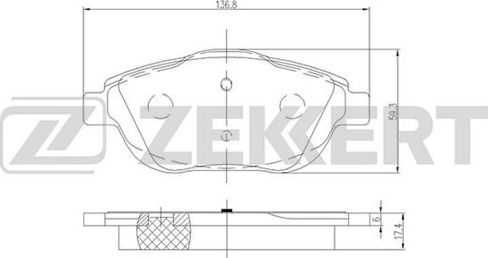 Zekkert BS-2157 - Bremžu uzliku kompl., Disku bremzes autospares.lv