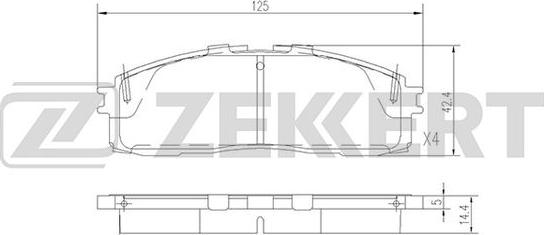 Zekkert BS-2104 - Brake Pad Set, disc brake www.autospares.lv