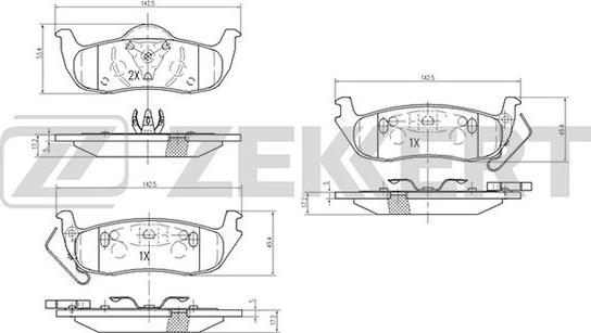 Zekkert BS-2110 - Bremžu uzliku kompl., Disku bremzes www.autospares.lv