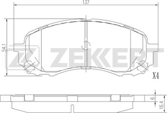 Zekkert BS-2135 - Bremžu uzliku kompl., Disku bremzes autospares.lv