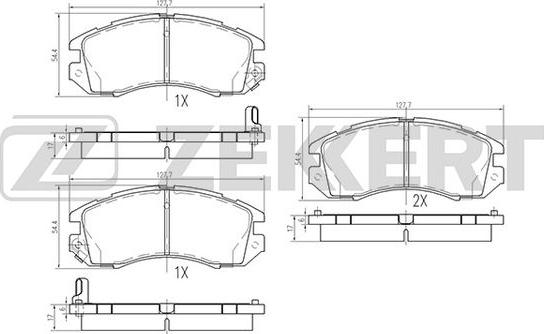 Zekkert BS-2132 - Bremžu uzliku kompl., Disku bremzes www.autospares.lv