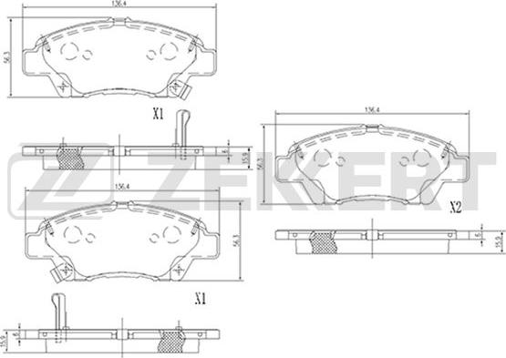 Zekkert BS-2171 - Bremžu uzliku kompl., Disku bremzes autospares.lv