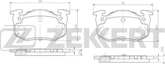 Zekkert BS-2893 - Тормозные колодки, дисковые, комплект www.autospares.lv